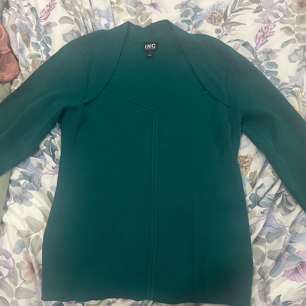INC International Concepts Teal Ribbed Sweater